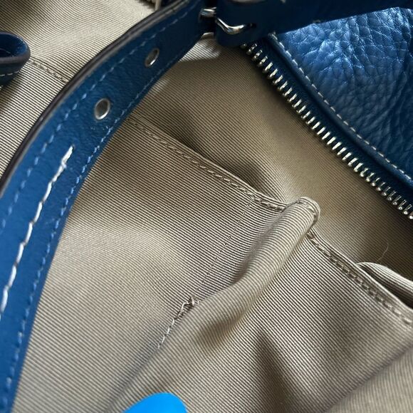 Coach Hamilton Blue Pebbled Leather Hobo Tote Bag - Picture 16 of 16